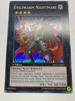 Yugioh Evilswarm Nightmare 1st Edition Super Rare HA07-EN023 MP - Image 1 of 4