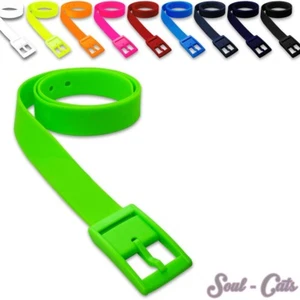 Ein trendiger Gürtel aus Silikon in vielen Farben unisex neon gelb orange pink - Bild 1 von 12