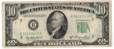 United States 10 Dollars 1950A F Federal Reserve B-E New York "B" - Image 1 of 2