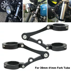 Staffa Supporto Faro Fanale Luci Anteriore Fissaggio Moto 39-41mm Universali CNC - Picture 1 of 9