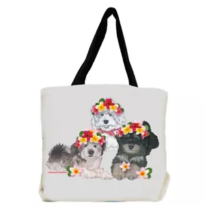 Havanese Dog with Flowers Tote Bag - Picture 1 of 1