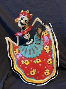 Halloween Blue Sky Clayworks Day of the Dead Rosarita Tealight Holder New - Picture 1 of 9