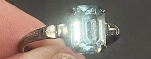 Blue Topaz Sterling Silver Ring Vintage - Picture 1 of 6
