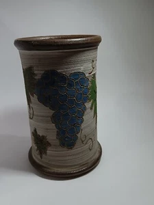 Stunning Art Pottery OOAK Vintage Utensil Holder Vase Heavy Signed - Picture 1 of 8