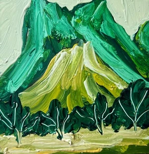 Green Ireland Landscape Oil Painting Mountain Trees Forest Emerald Green Artwork - Picture 1 of 8