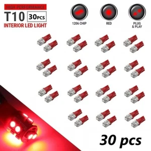 Syneticusa 30 piezas x T10 interior reversa domo matrícula bombillas LED ROJO - Imagen 1 de 6
