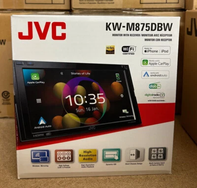 JVC KW-M875DBW 7" Screen Double Din CAR Wireless Bluetooth CarPlay Android OP - Image 1 of 4