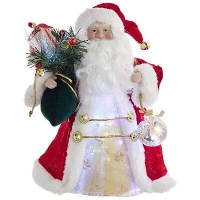 Kurt Adler 12-Inch CUL Fiber Optic LED Santa Tree Topper