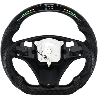 Carbon Fiber LED Steering Wheel For BMW M3 E88 E90 E91 E92 E93 05-12 - Image 1 of 4