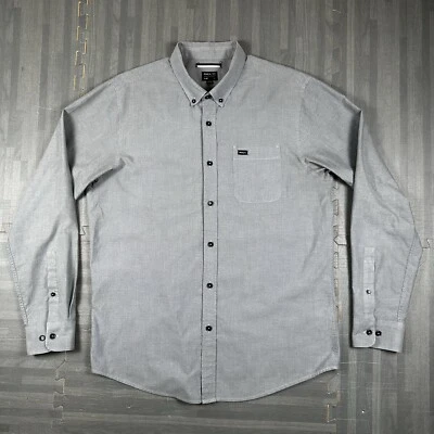 RVCA Shirt Mens Long Sleeve Button Down Large Slim Fit Skateboarding Fancy Foto 1 de 4