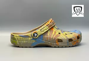Crocs Classic Retro Resort Clogs Brown Floral Slip On Shoes-Size US M8/W10 - Picture 1 of 7