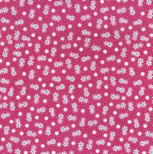 Rose & Hubble -Cerise Floral Print 100% Cotton Fabric, FQ, Half MR & 1 meter - Picture 1 of 1