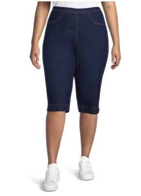 Capris de mezclilla Just my size Plus elásticos índigo oscuro talla 1X para mujer nuevos con etiquetas Foto 1 de 4