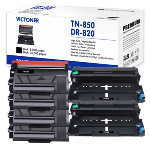 6 Pack DR820 Drum & TN850 Toner fits for Brother TN820 HL-L5000D MFC-L5800DW - Picture 1 of 8