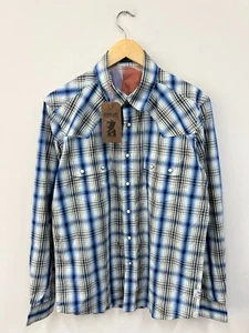 Barbour Steve McQueen Pearl Snap Shirt Long Sleeve Men's UK M US S - Picture 1 of 8