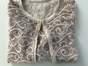 Open crochet cardigan women size PM , pre-owned - Picture 1 of 10