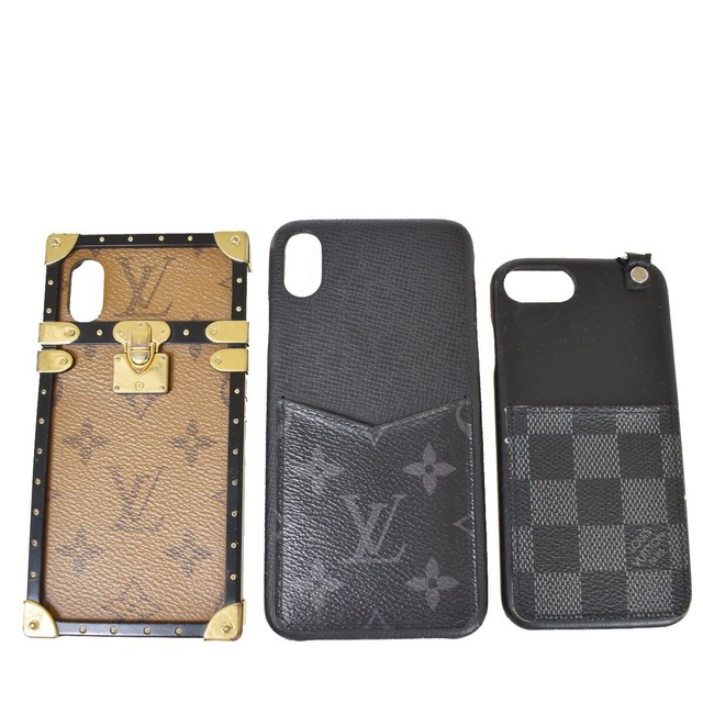 Louis Vuitton iPhone Case Monogram Eclipse XS Black in Coated  Canvas/Leather with Silver-tone - US