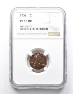 PF66 RD 1952 Lincoln Wheat Cent NGC *0006 - Picture 1 of 3