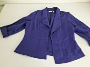 "Chaqueta ligera púrpura para mujer Chicos talla 2 frente abierto manga 3/4 a/a 23" - Imagen 1 de 9