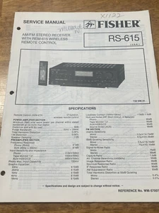 FISHER RS-615 AM / FM STEREO DIGITAL RECEIVER ORIGINAL SERVICE REPAIR MANUAL  - Picture 1 of 1