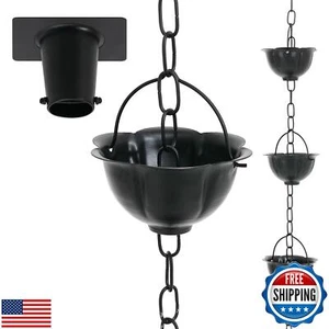 Prime Garden Rain Chains for Gutters with Gutter Adapter, Aluminum Hammered W - Picture 1 of 5