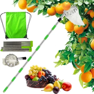 Raccogli Frutta Con Palo in Acciaio Inox Leggero,2.8M Raccoglitore Di Frutta,Dia - Foto 1 di 12