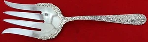 Kirk REPOUSSE Sterling Silver 9 7/8" SALAD SERVING FORK w/APPL. ORNATE SHOULDERS - Picture 1 of 5