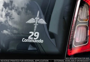 29 Commando Car Sticker, Royal Artillery Regiment Army Military Window Sign - V1 - Picture 1 of 1