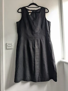 Vestido de lino irlandés Talbots para mujer 16P negro lápiz clásico corto sin mangas trabajo - Imagen 1 de 10
