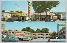 Postcard Imperial 400 Motel Vineland New Jersey, multi-view, old cars in lot