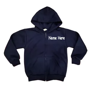 Giacca felpa con cappuccio zip taglia ragazzo con nome personalizzato BLU NAVY - Foto 1 di 3