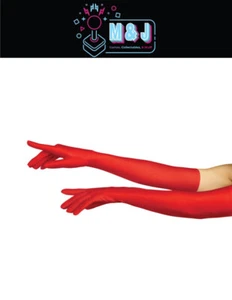  Women's: 'Dreamgirl' Stretch Satin Opera Length Gloves RED NEW (Aus Seller) - Bild 1 von 2