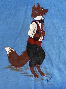VTG 80s Spencers Gifts Large Blue Fleece Shirt  Sweatshirt Fox 100% acrylic - Picture 1 of 12