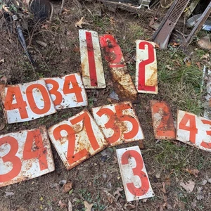 11 Stazione di servizio vintage metallo/gas PREZZI DISPLAY NUMERI due lati - Foto 1 di 15