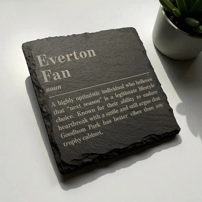 BORDER GIFTS Everton Fan Definition Slate Coaster | Everton | Football Fan | Football | Gift