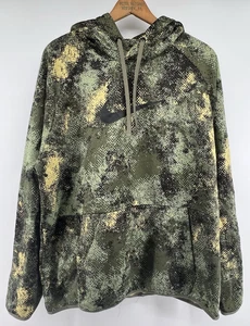 Nike Therma Fit Hoodie Large Camo Spatter Green Black Big Logo Mens - Picture 1 of 5