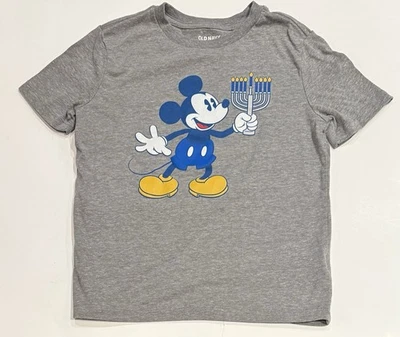 Kids Old Navy Disney Mickey Mouse Hanukkah Graphic T Shirt Size Small/6-7 - Image 1 of 4