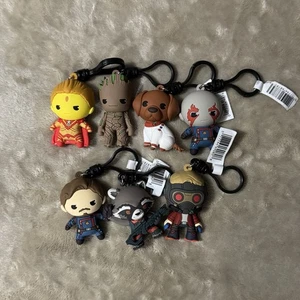 Marvel Guardians of the Galaxy Figural Bag Clip Lot of 7 Star Lord Groot Drax - Picture 1 of 1