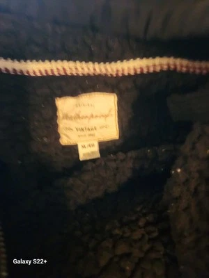 Chaqueta impermeable vintage con cremallera completa mezcla de lana para hombre talla mediana negra piel sintética Foto 1 de 4