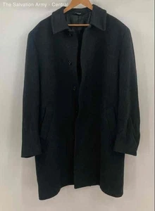 Jos. A. Bank Mens Black Wool Long Sleeve Pockets Button Front Coat Size 44R - Picture 1 of 6