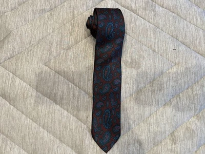 Corbata Brooks Brothers Edición Limitada Borgoña Cachemira 100% Seda Hecha en EE. UU. Foto 1 de 4