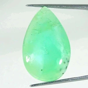 23,80 kt Natürlicher Chrysopras Birne Cabochon Lose Edelstein 19 x 30 x 5 mm - Bild 1 von 5