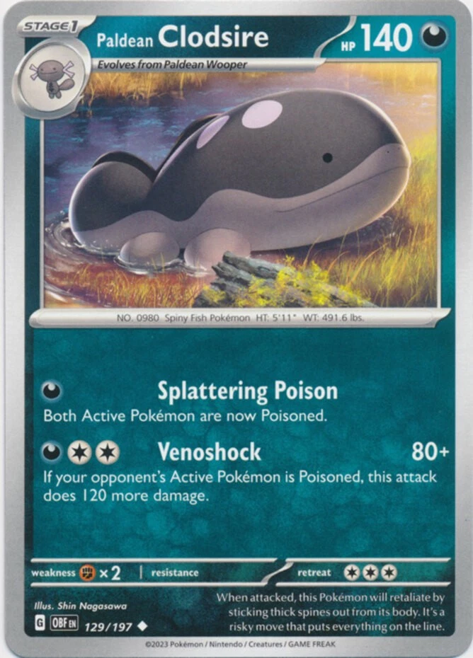 Paldean Clodsire - 129/197 - Uncommon - Near Mint - Image 1 of 1