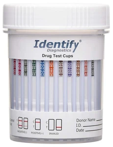 Identify Diagnostics Drug Test Cups 5 pack 6 panel AMP OXY THC BZO COC MOP - Picture 1 of 7