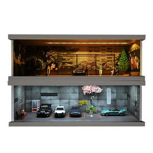 1:64 Diorama Car Parking Lot Model LED Lighting City Garage Scene Display Model - Picture 1 of 52