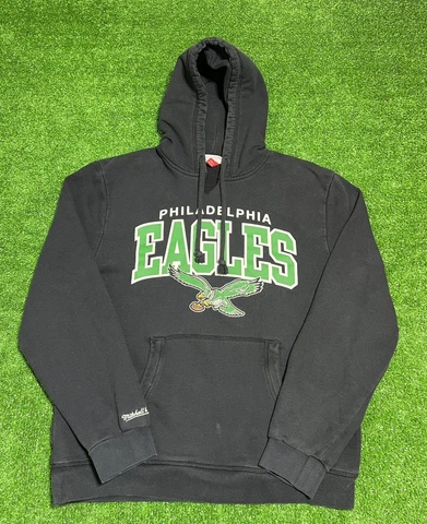 Philadelphia Eagles Mitchell & Ness Hoodie Sweatshirt Vtg Retro Style Mens Large Cover