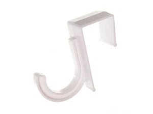 Over The Door Hanger Coat Roab Hooks Small Single White Plastic | Onestopdiy New - Picture 1 of 1