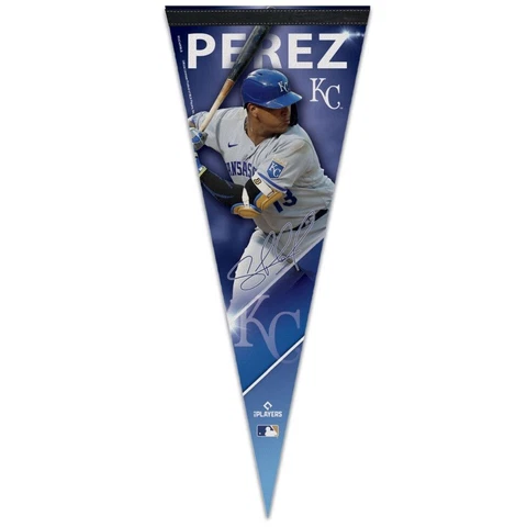 SALVADOR PEREZ #13 KANSAS CITY ROYALS ROLL UP PREMIUM PENNANT 12"x30" WINCRAFT Cover