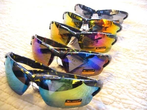 Men's Sunglasses Spider Web Design 1/2 Rim Mirrored Women's Sunglasses XL-2728 - Picture 1 of 24