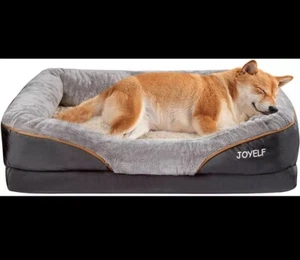 Large Memory Foam Dog Bed, Orthopedic Sofa Removable Cover and Squeaker Toy - Picture 1 of 8